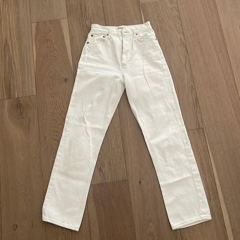Agolde 90s pinch waist - white straight leg jeans